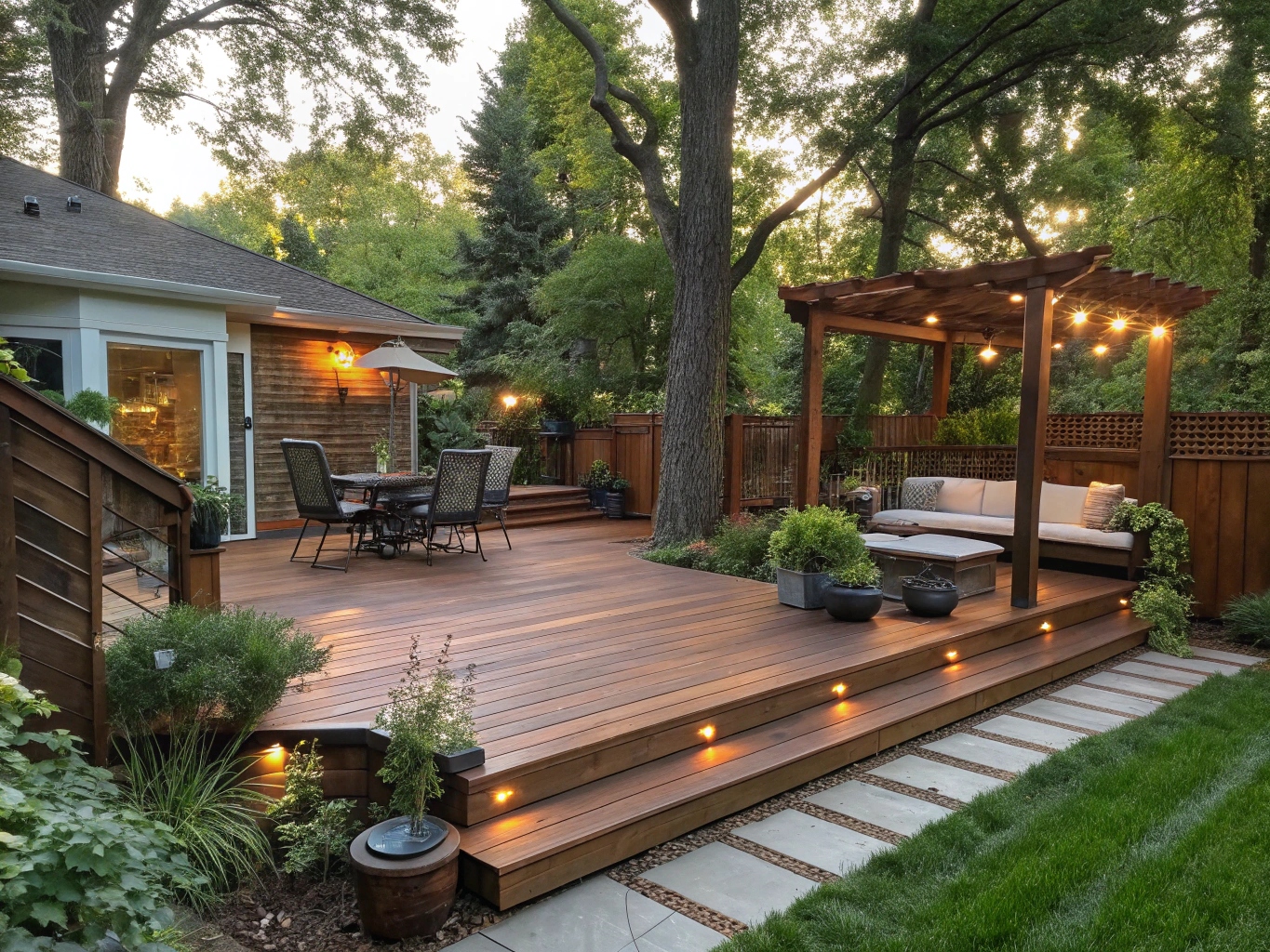 Custom backyard deck in Puyallup, WA